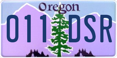 OR license plate 011DSR