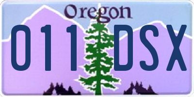 OR license plate 011DSX