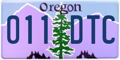 OR license plate 011DTC