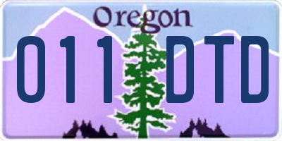 OR license plate 011DTD