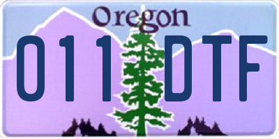 OR license plate 011DTF