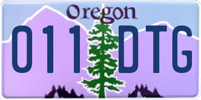 OR license plate 011DTG