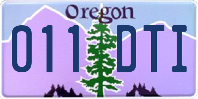 OR license plate 011DTI
