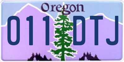 OR license plate 011DTJ