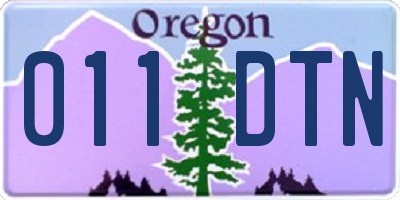 OR license plate 011DTN