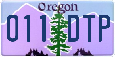 OR license plate 011DTP