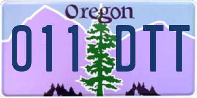 OR license plate 011DTT