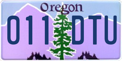 OR license plate 011DTU