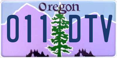 OR license plate 011DTV