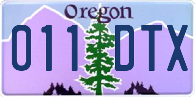 OR license plate 011DTX