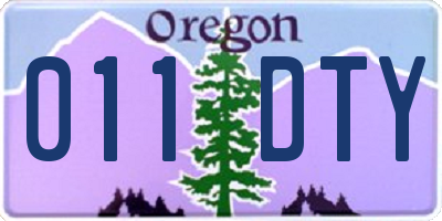 OR license plate 011DTY