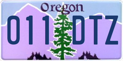 OR license plate 011DTZ