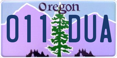 OR license plate 011DUA