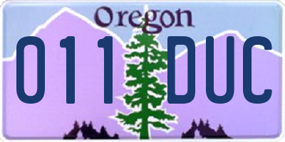 OR license plate 011DUC