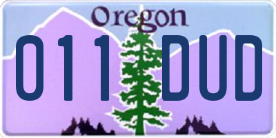 OR license plate 011DUD