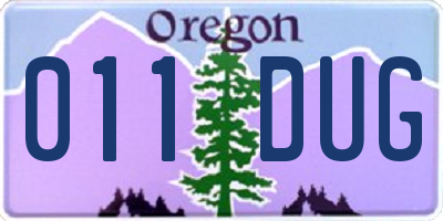 OR license plate 011DUG
