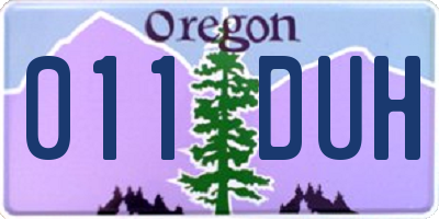 OR license plate 011DUH