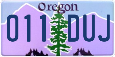 OR license plate 011DUJ