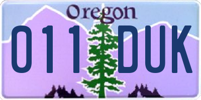 OR license plate 011DUK