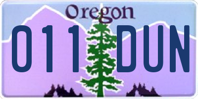 OR license plate 011DUN