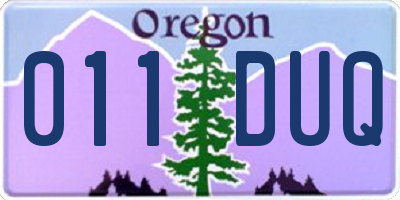 OR license plate 011DUQ