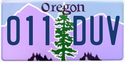 OR license plate 011DUV