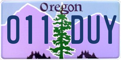 OR license plate 011DUY