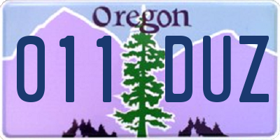 OR license plate 011DUZ