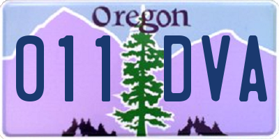 OR license plate 011DVA