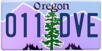 OR license plate 011DVE