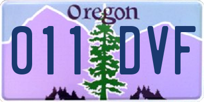 OR license plate 011DVF