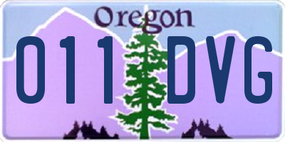OR license plate 011DVG
