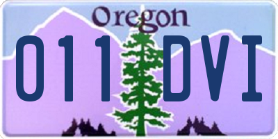 OR license plate 011DVI