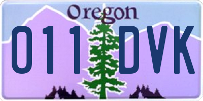 OR license plate 011DVK