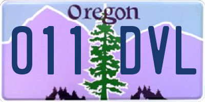 OR license plate 011DVL
