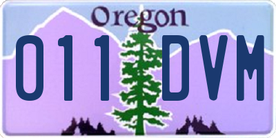OR license plate 011DVM