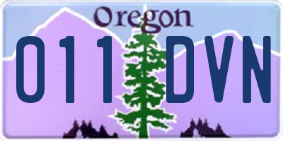 OR license plate 011DVN