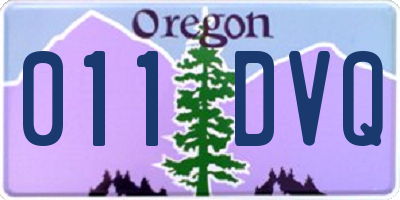 OR license plate 011DVQ