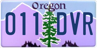 OR license plate 011DVR