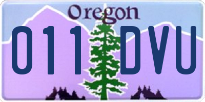 OR license plate 011DVU