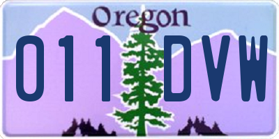 OR license plate 011DVW