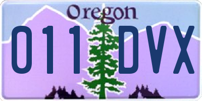 OR license plate 011DVX