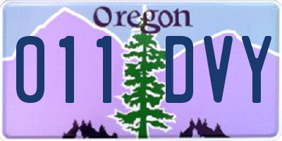OR license plate 011DVY