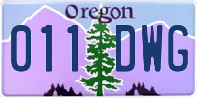 OR license plate 011DWG