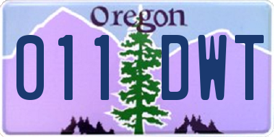 OR license plate 011DWT