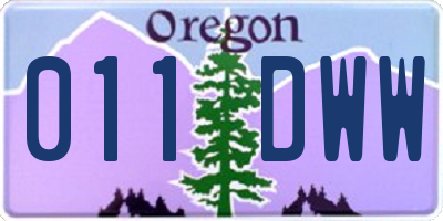 OR license plate 011DWW