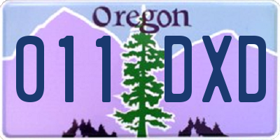 OR license plate 011DXD