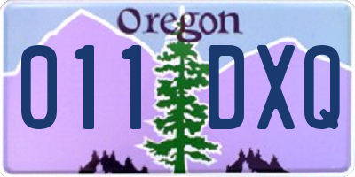 OR license plate 011DXQ