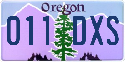 OR license plate 011DXS