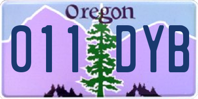 OR license plate 011DYB
